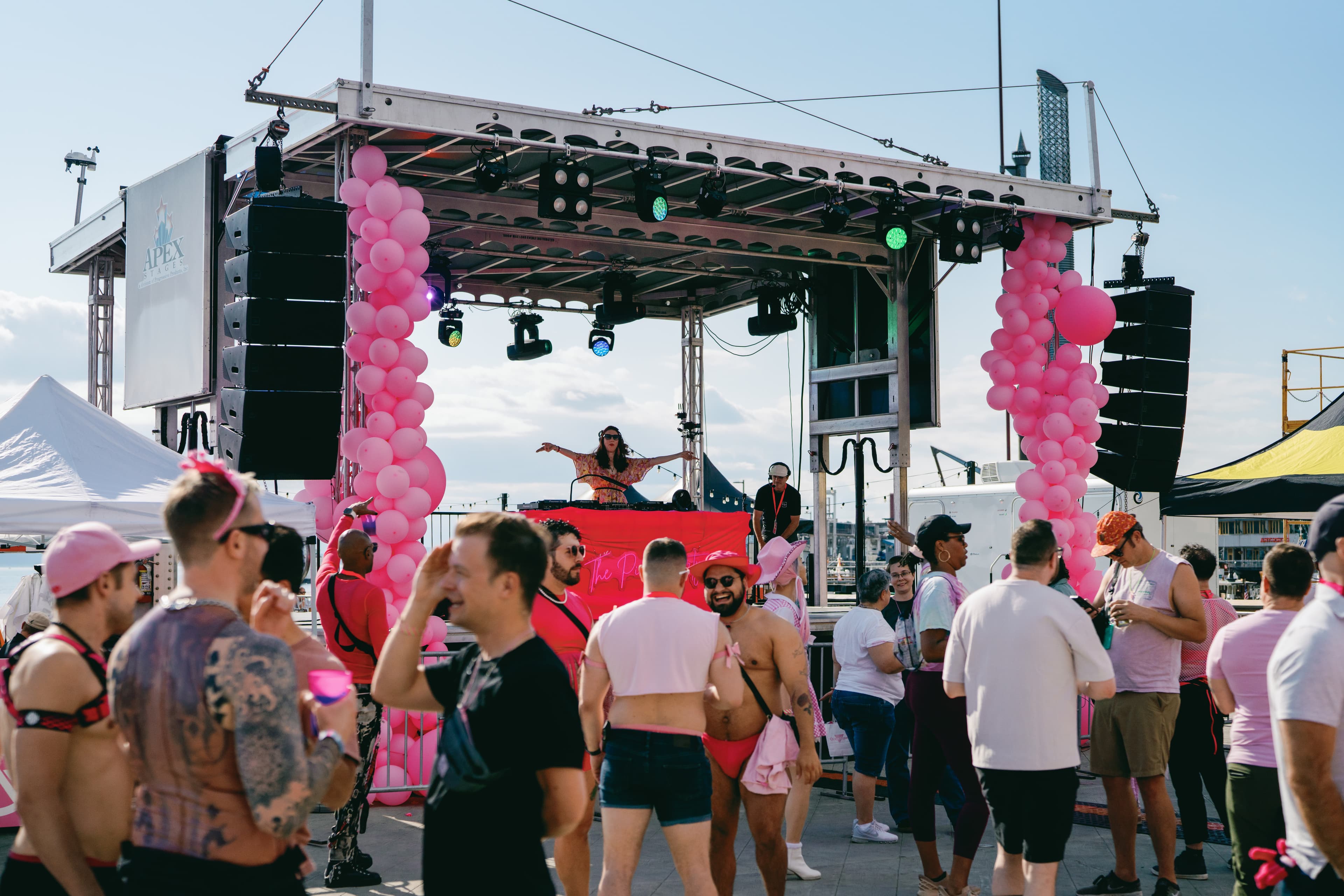 Crowd at The Pink Party at Pier 62